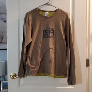 Calvin Klein Brown Men 2-layer Long Sleeve T-Shirt